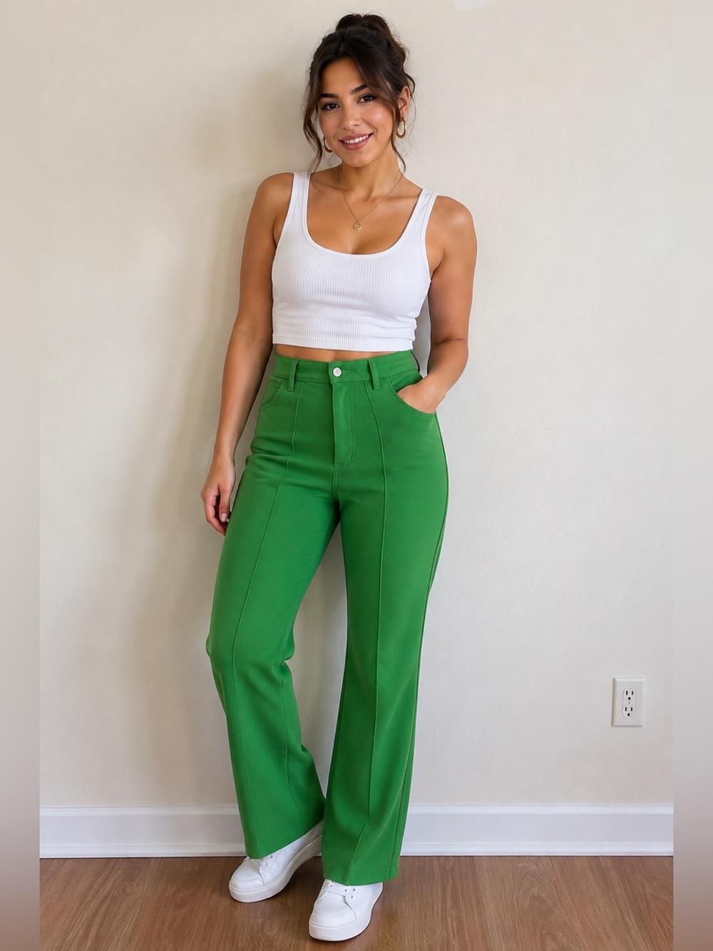 Vintage 1970s Levi’s “For Me” Kelly Green Flare Pants – Approx. Sz 30/32